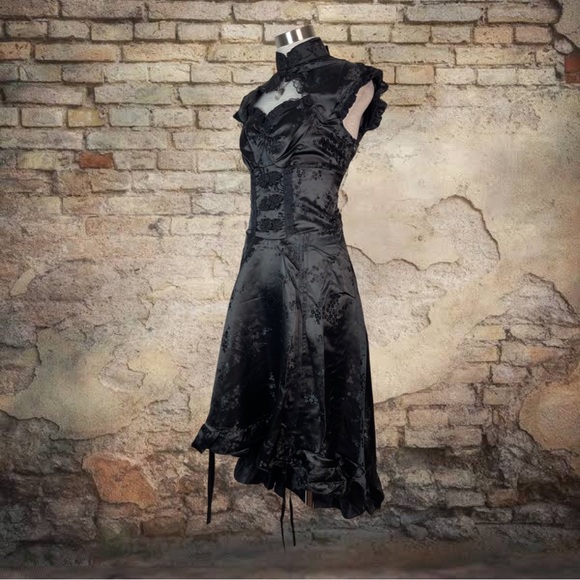 Jawbreaker Gothic Victorian Edwardian Prom Ball Witch Black Dress L - Picture 4 of 9